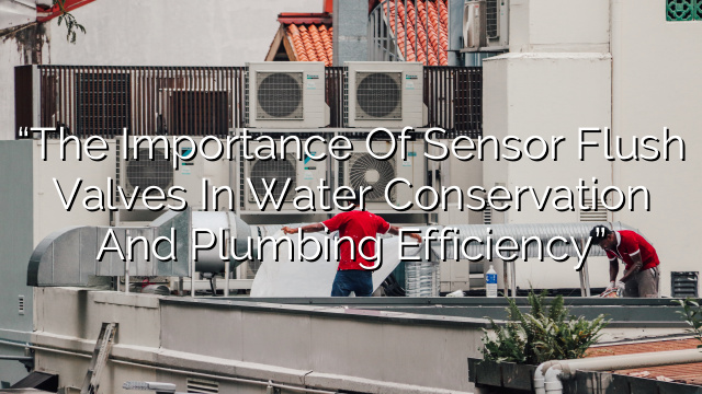 “The Importance of Sensor Flush Valves in Water Conservation and Plumbing Efficiency”
